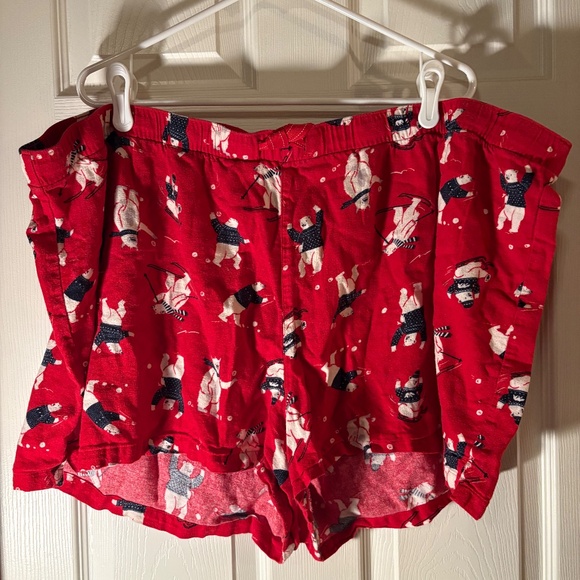 Old Navy red Polar bear flannel PJ shorts size 4x - Picture 2 of 2